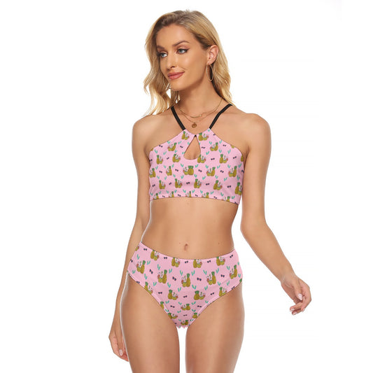 Cami Keyhole Bikini - Pineapple Party - Pink