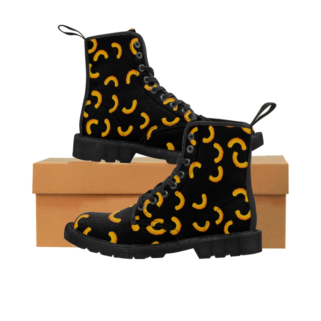 Cheezy Doodles - Womens Canvas Boots Black