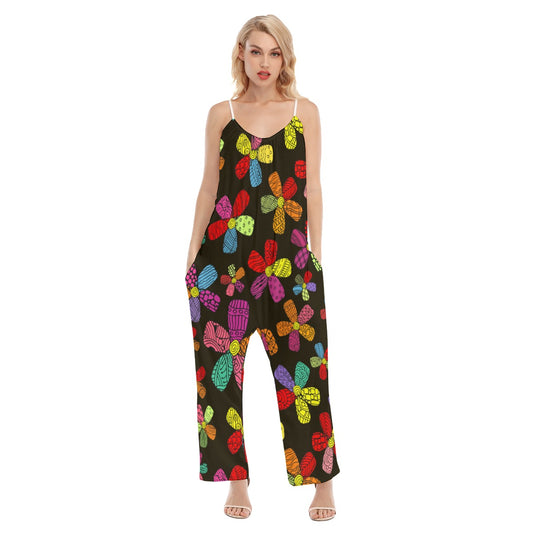 Retro inspired V-neck Cami Jumpsuit