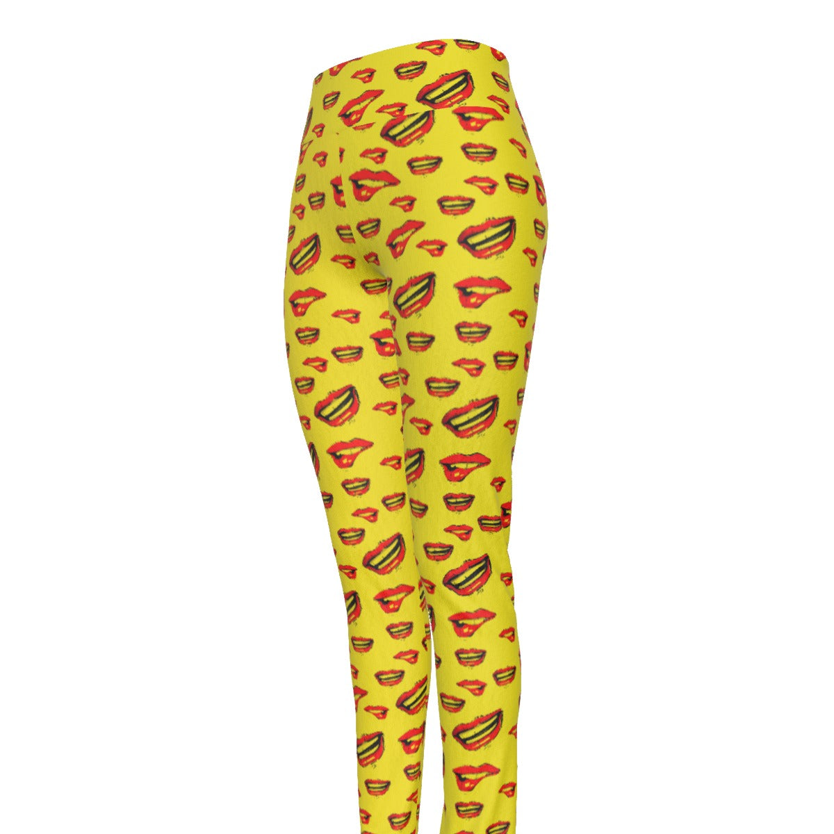 Red Lips - High Waist Leggings | Side Stitch Closure