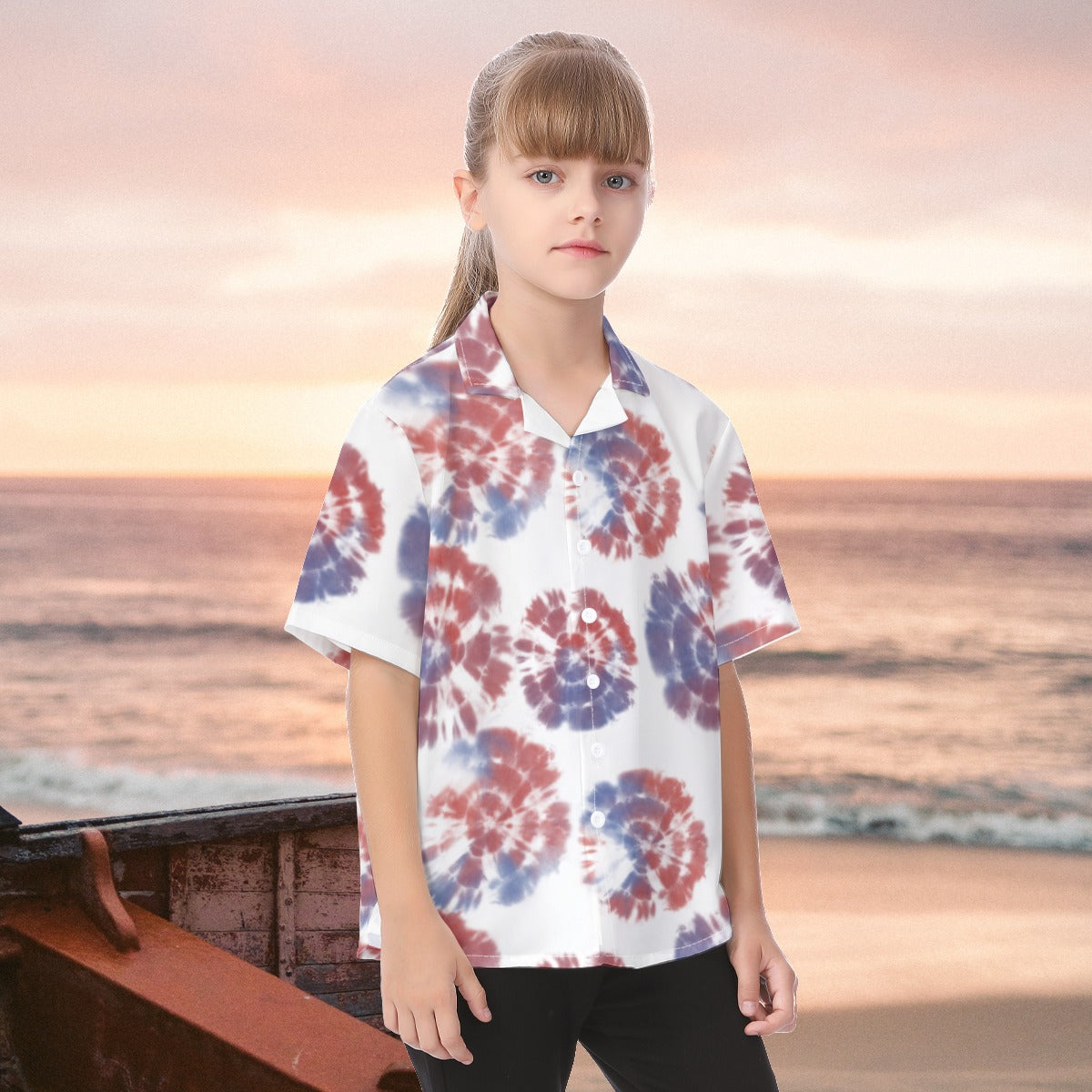 Kid's Hawaiian Vacation Shirt - Tide dye