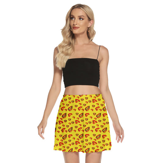 Red Lips - Mesh Short Skirt