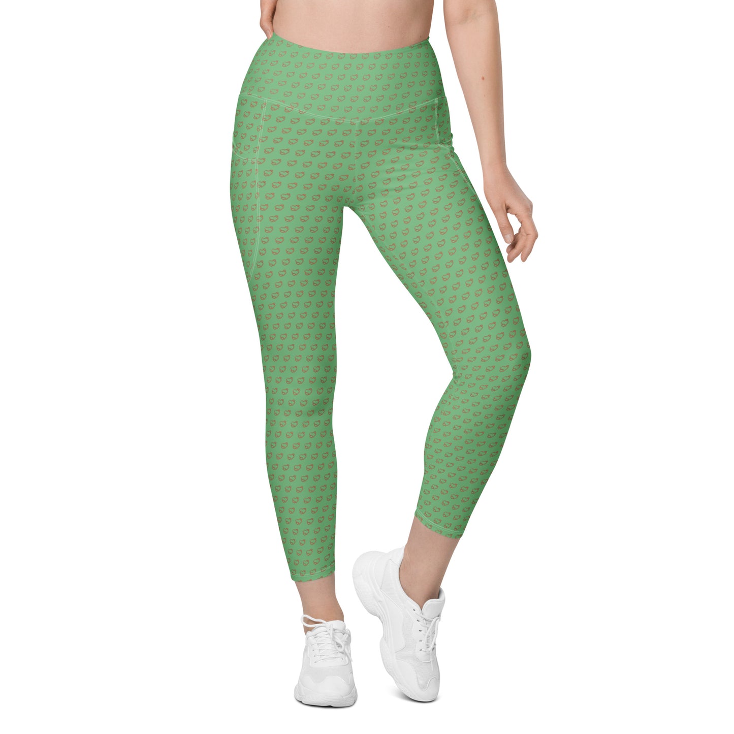 Heart Leggings with pockets - Green