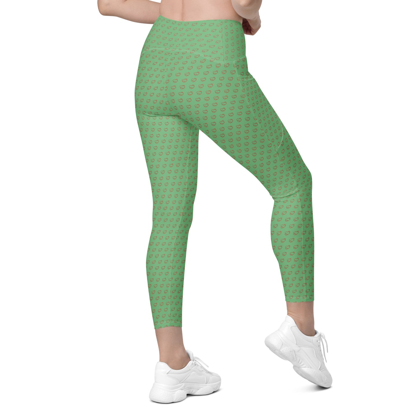 Heart Leggings with pockets - Green