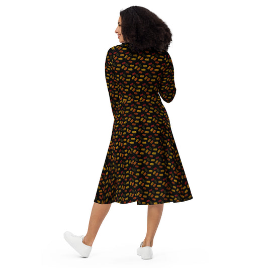 Gummy Bears long sleeve midi dress - Black