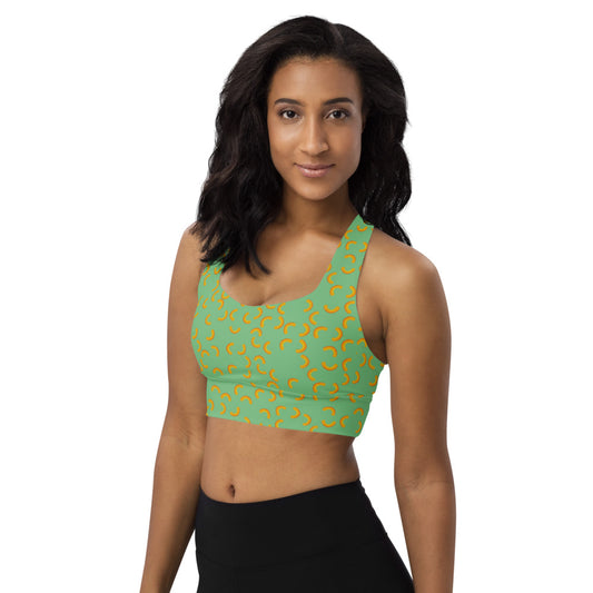 Cheezy doodels - Longline sports bra green