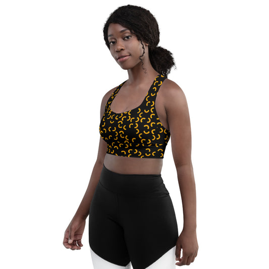 Cheezy doodels - Longline sports bra black