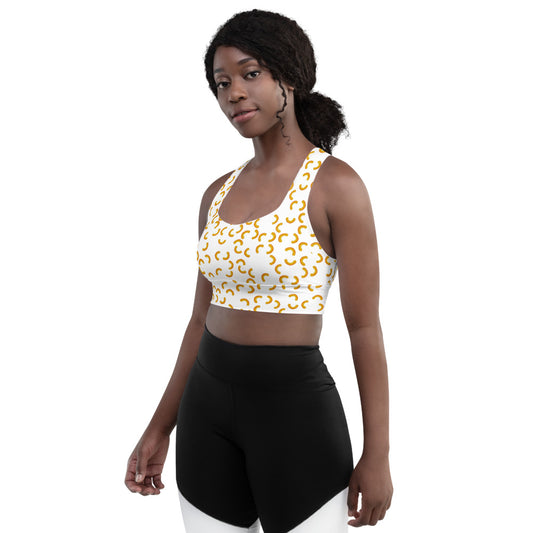 Cheezy doodels - Longline sports bra white