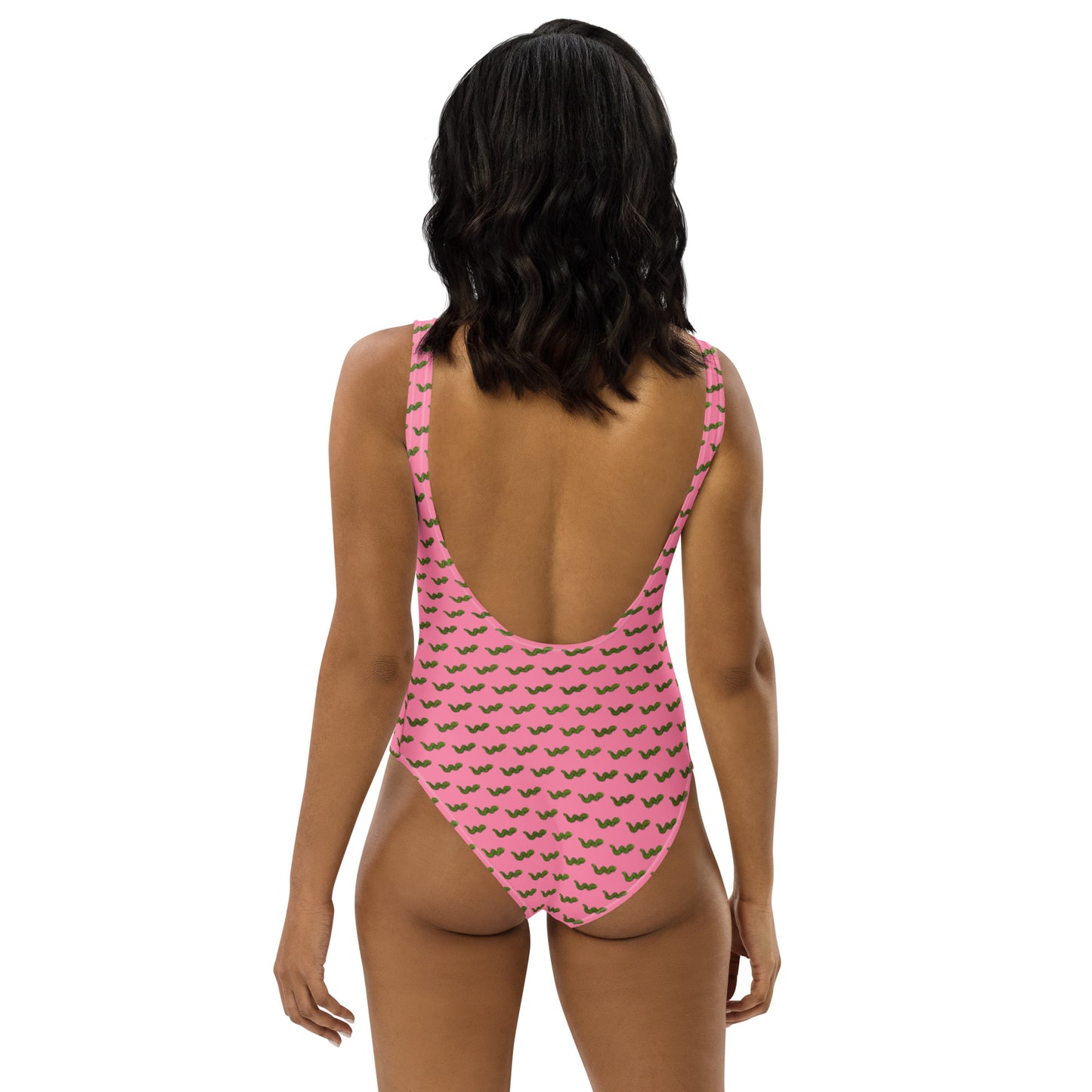 Green Snake - One-Piece Swimsuit - Pink