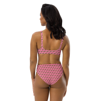 Green Snake - Recycled high-waisted bikini - Pink