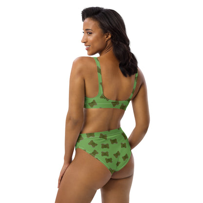 Jelly butterfly - Recycled high-waisted bikini - Green