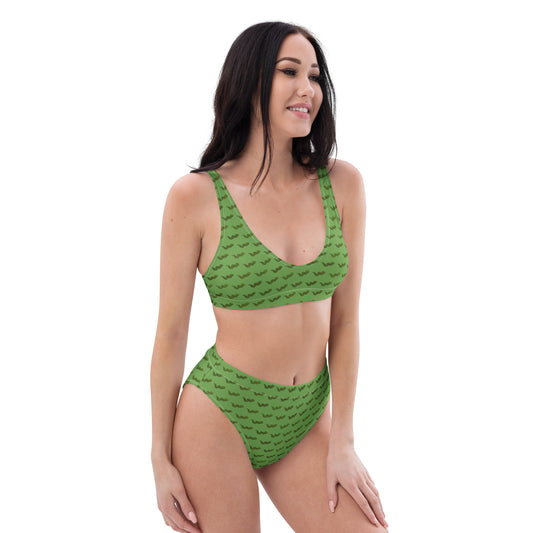 Green Snake - Recycled high-waisted bikini - Green