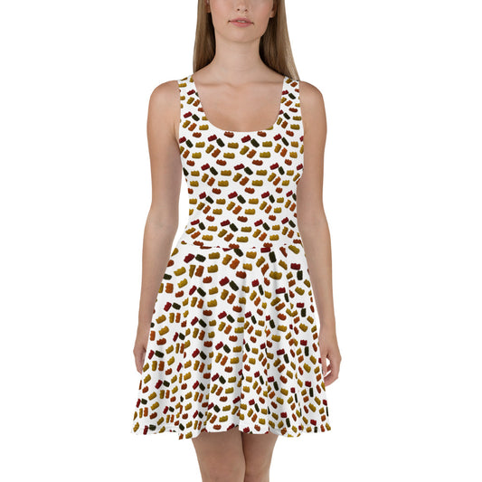 Gummy Bears - Skater Dress - White