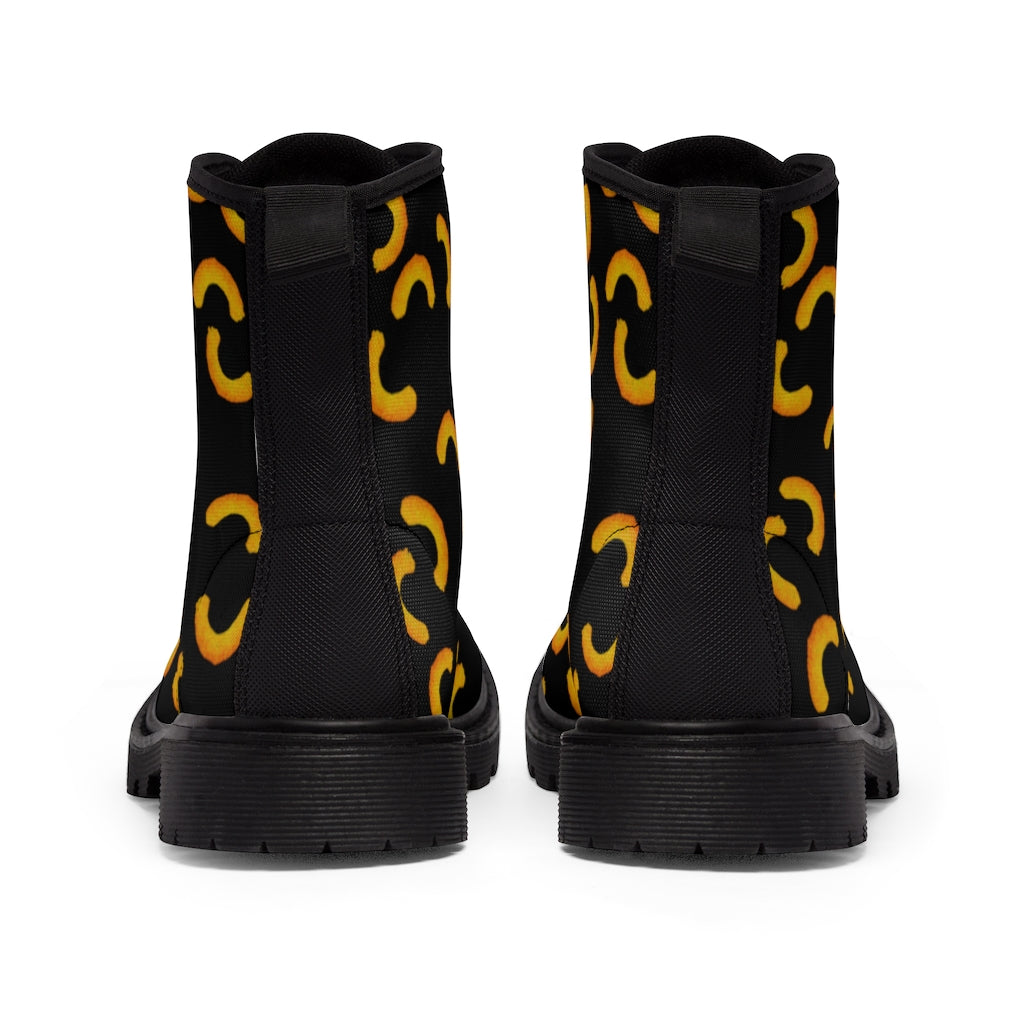 Cheezy Doodles - Womens Canvas Boots Black