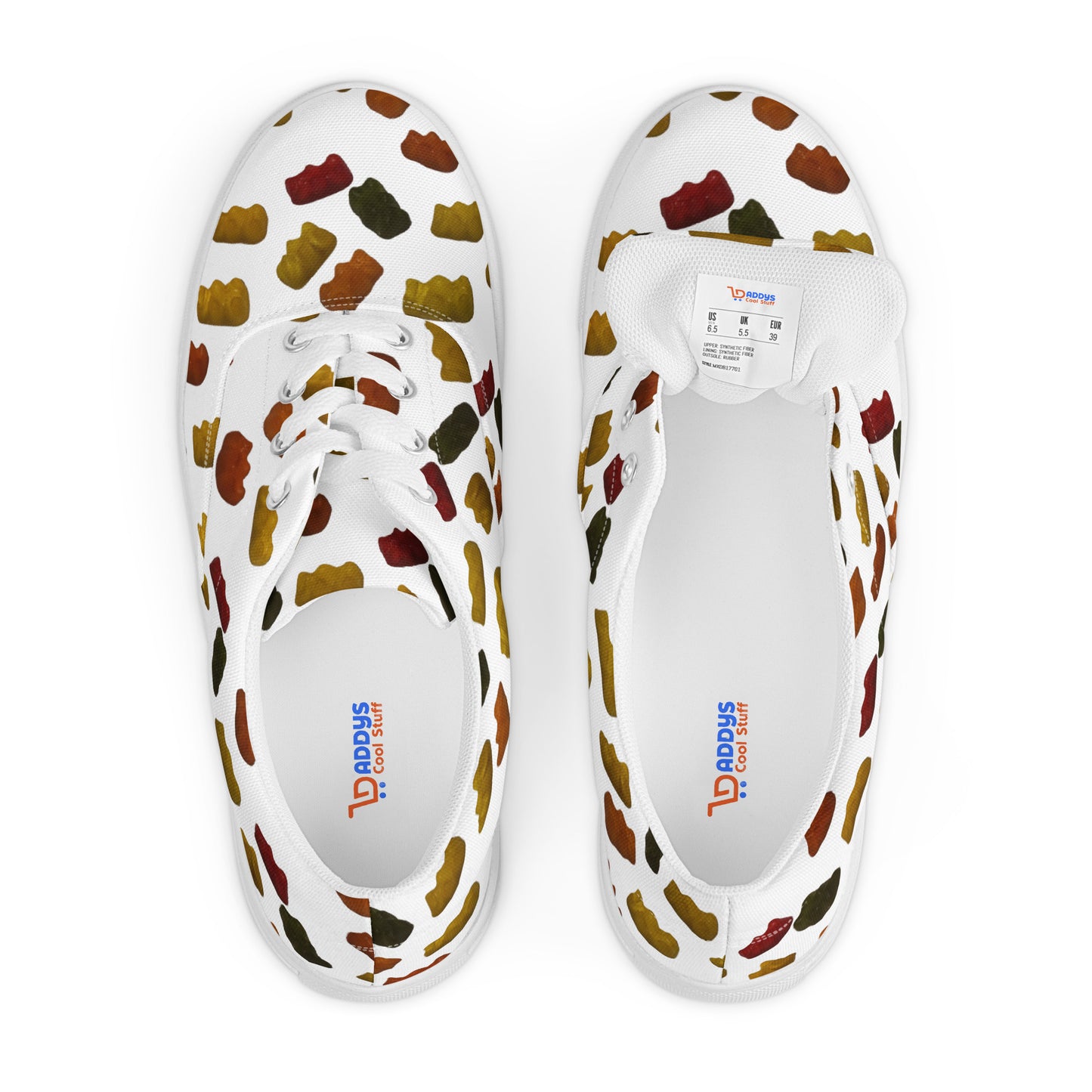Gummy Bears - Men’s lace-up canvas shoes - White