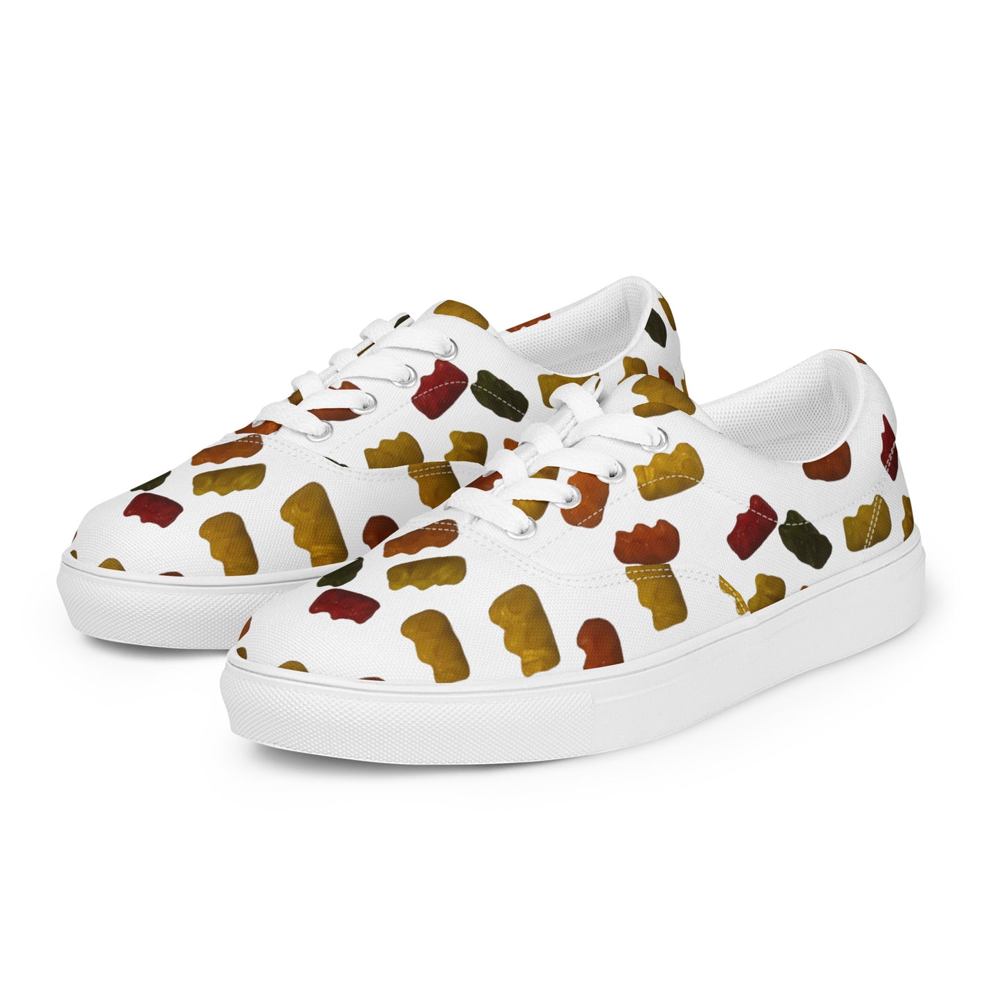 Gummy Bears - Men’s lace-up canvas shoes - White