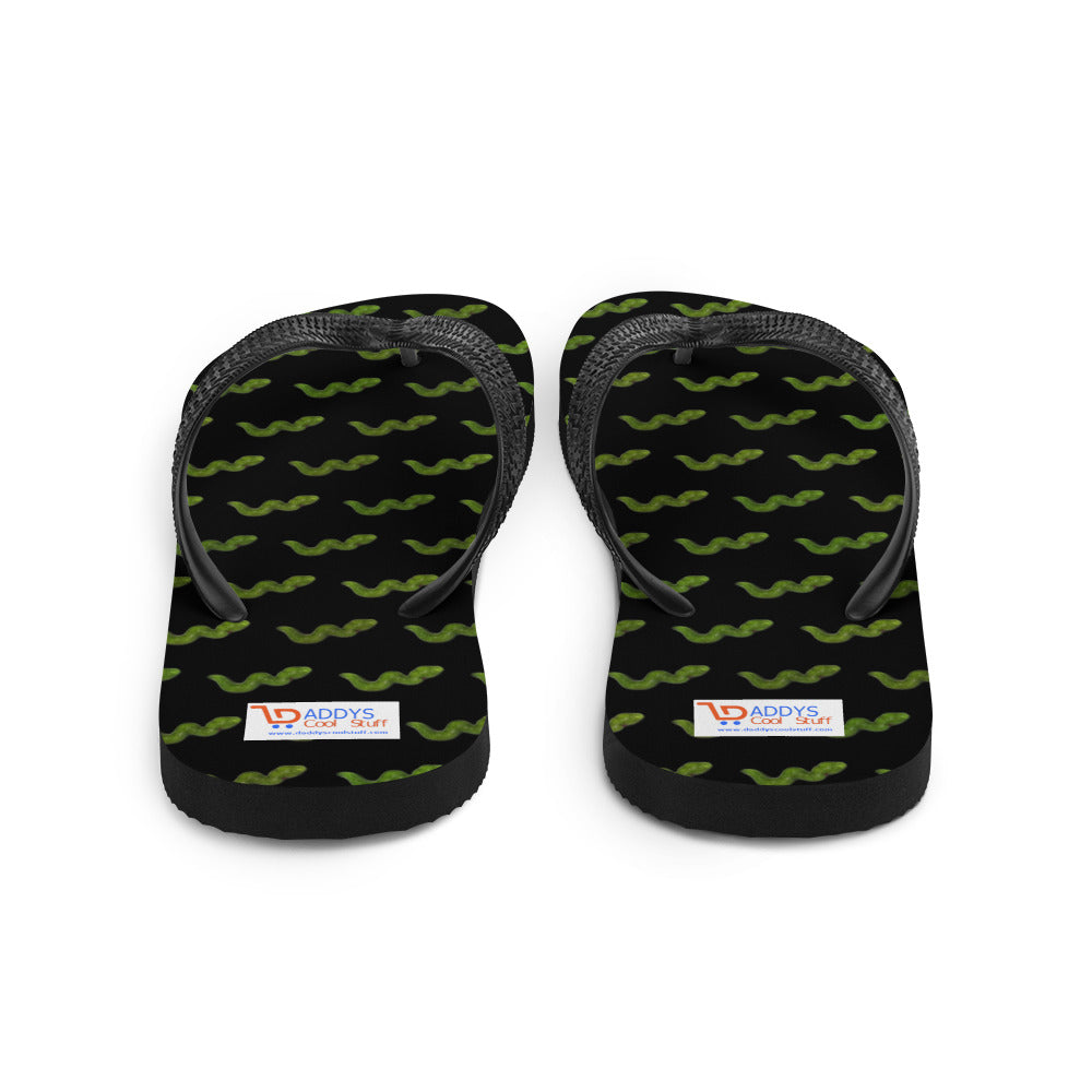 Green Snake - Flip-Flops - Black
