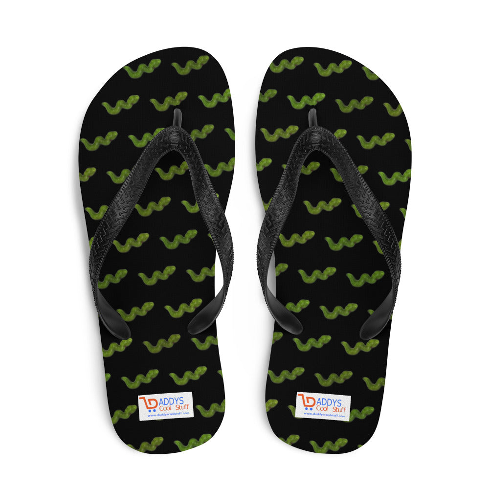 Green Snake - Flip-Flops - Black