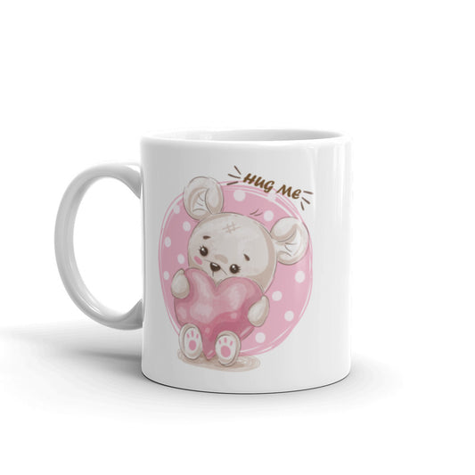 Daddyscoolstuff - Hug Me Teddybear - White glossy mug