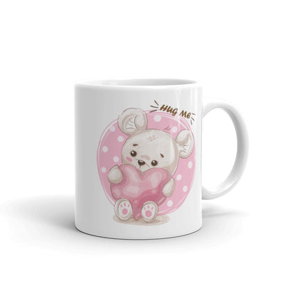 Daddyscoolstuff - Hug Me Teddybear - White glossy mug