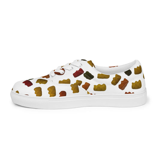 Gummy Bears - Women’s lace-up canvas shoes - White