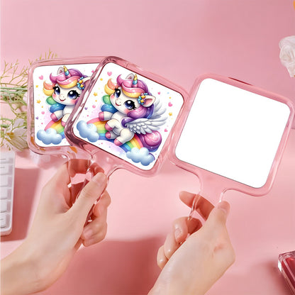 Cute Unicorn  Handheld Makeup Mirror