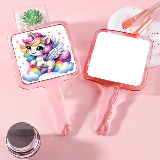 Cute Unicorn  Handheld Makeup Mirror