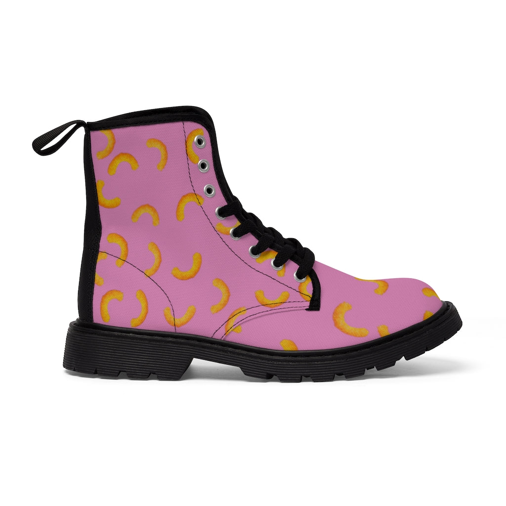 Cheezy Doodles - Womens Canvas Boots Pink