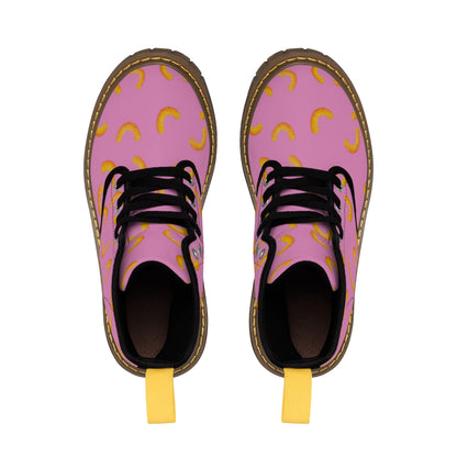 Cheezy Doodles - Womens Canvas Boots Pink