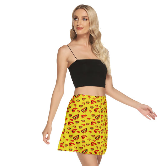 Red Lips - Mesh Short Skirt