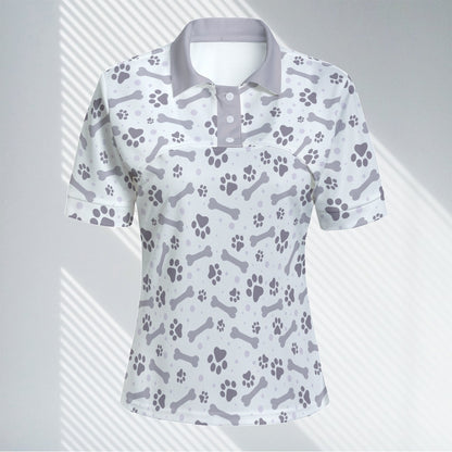 Dog Paw - Women's Casual Two-piece POLO Shirt