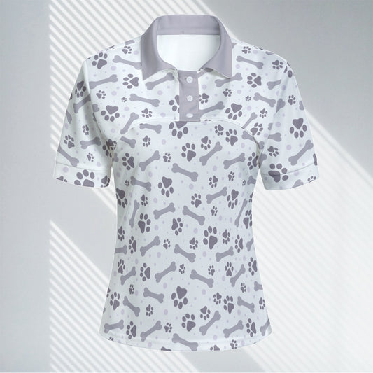 Dog Paw - Women's Casual Two-piece POLO Shirt