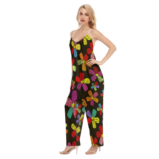 Retro inspired  V-neck Cami Jumpsuit