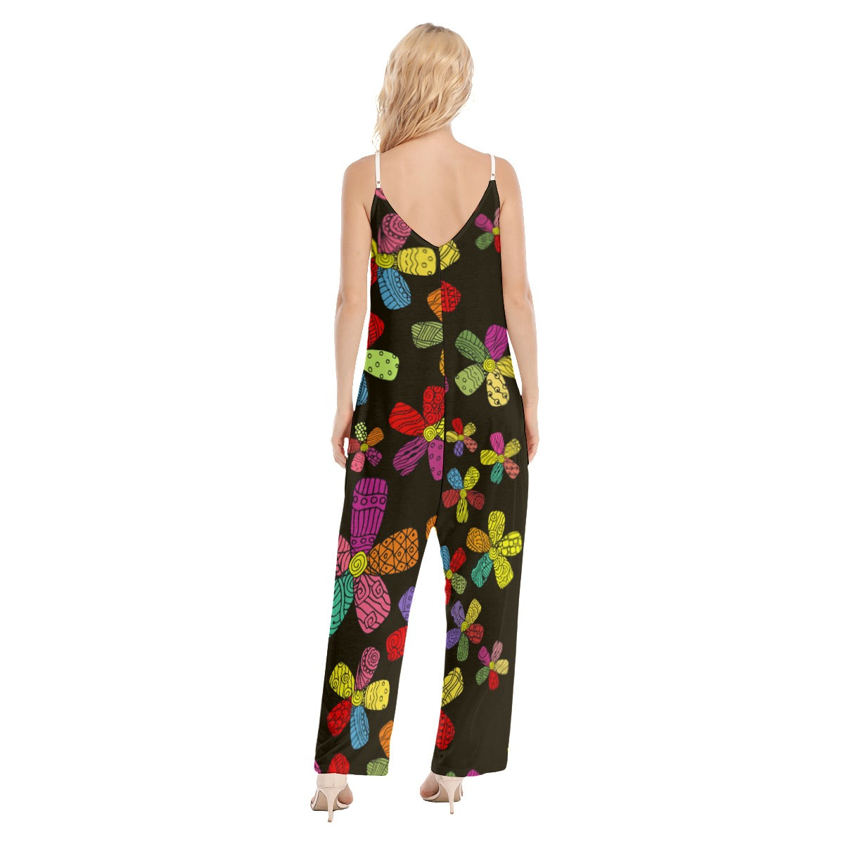 Retro inspired  V-neck Cami Jumpsuit