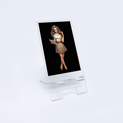 Vintage Pinup Girl - Teacher - Phone holder - Acrylic