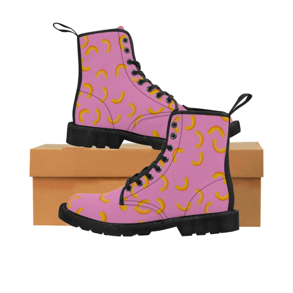 Cheezy Doodles - Womens Canvas Boots Pink