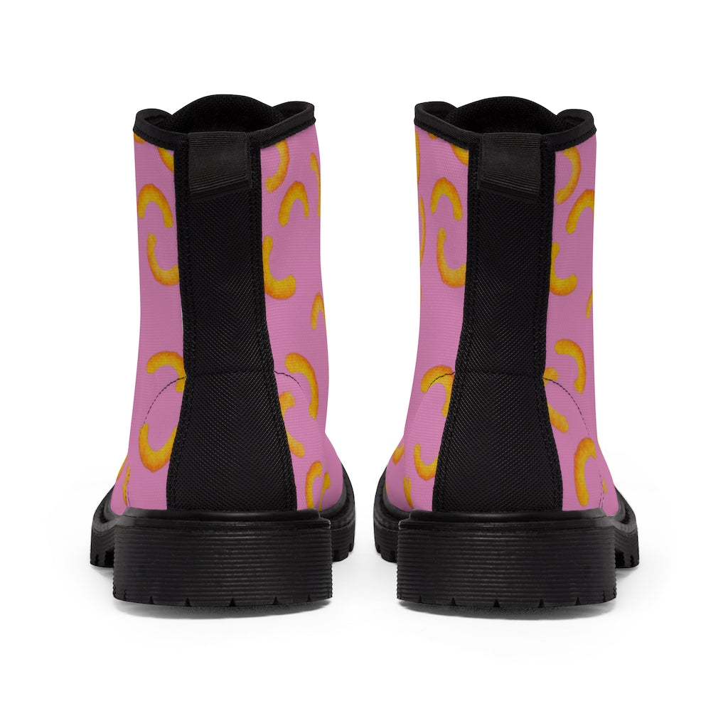 Cheezy Doodles - Womens Canvas Boots Pink