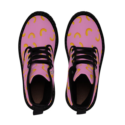 Cheezy Doodles - Womens Canvas Boots Pink