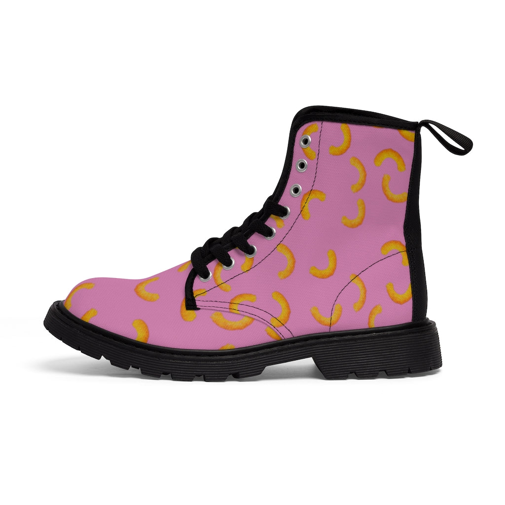 Cheezy Doodles - Womens Canvas Boots Pink