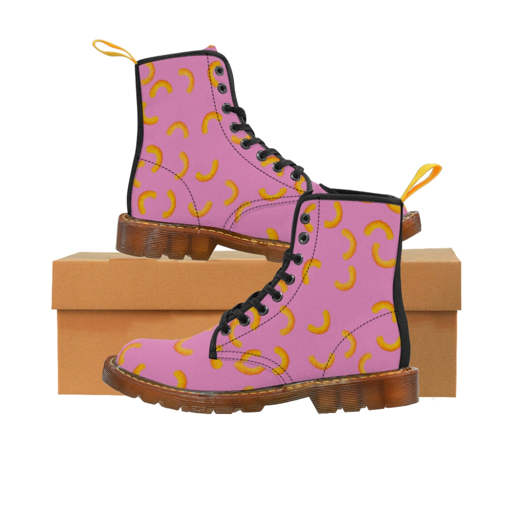 Cheezy Doodles - Womens Canvas Boots Pink