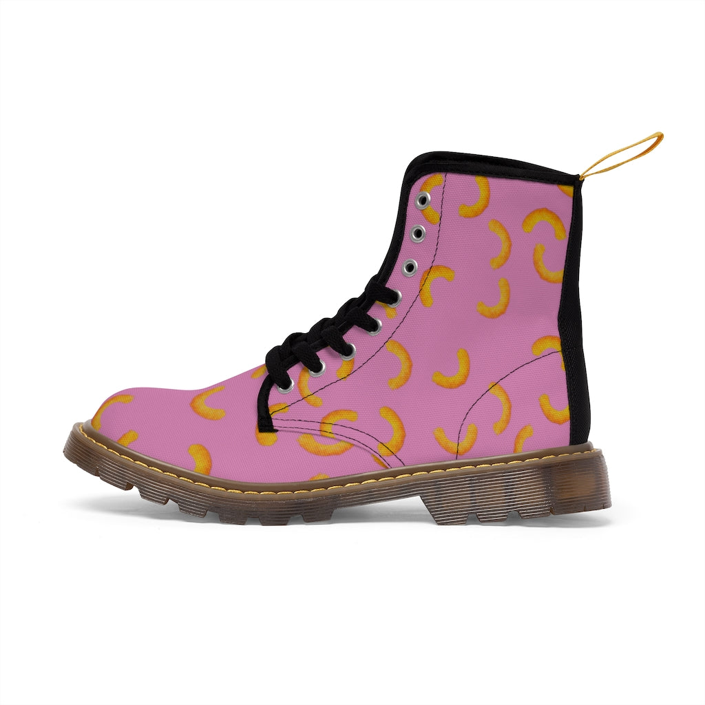 Cheezy Doodles - Womens Canvas Boots Pink