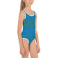 Green Snake - Kids Swimsuit Blue