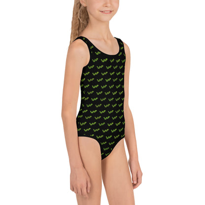 Green Snake - Kids Swimsuit Black