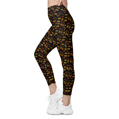 Gummy Bears- Leggings with pockets - Black