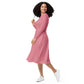 Green Snake long sleeve midi dress - Pink