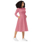 Green Snake long sleeve midi dress - Pink