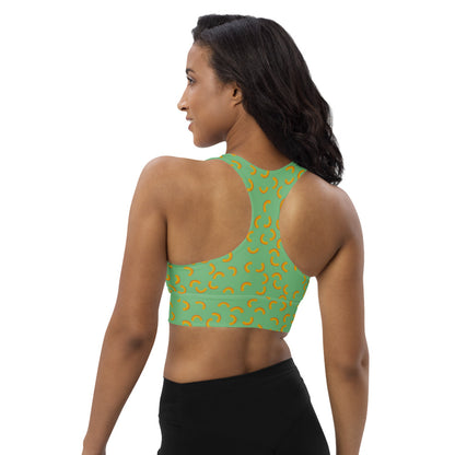 Cheezy doodels - Longline sports bra green