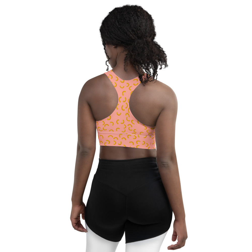 Cheezy doodels - Longline sports bra pink