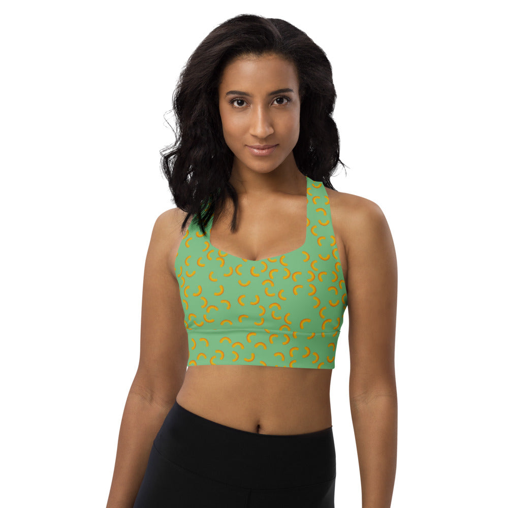 Cheezy doodels - Longline sports bra green