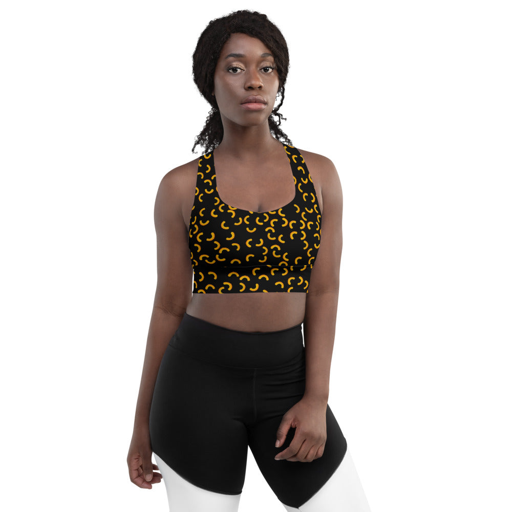 Cheezy doodels - Longline sports bra black